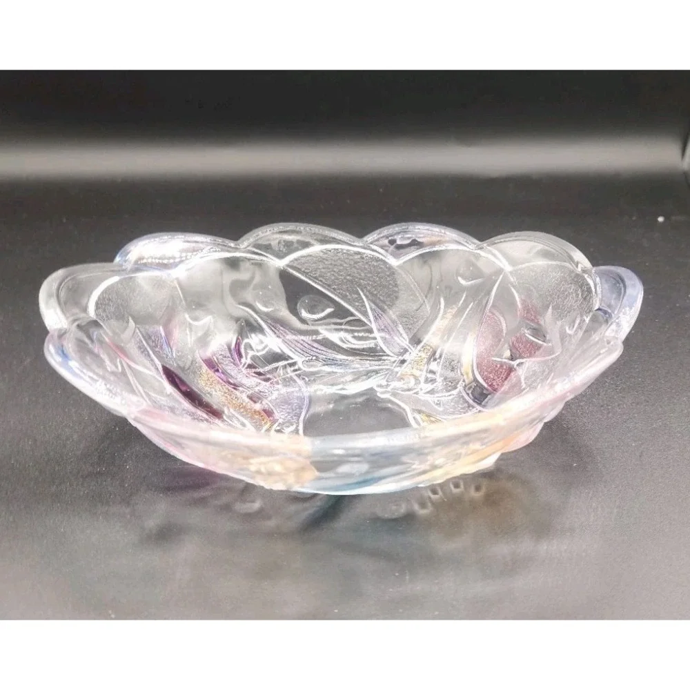Mikasa Savoir‎ Vivre Largo Tropical Fish Oval Bowl Frosted Multicolor Scalloped